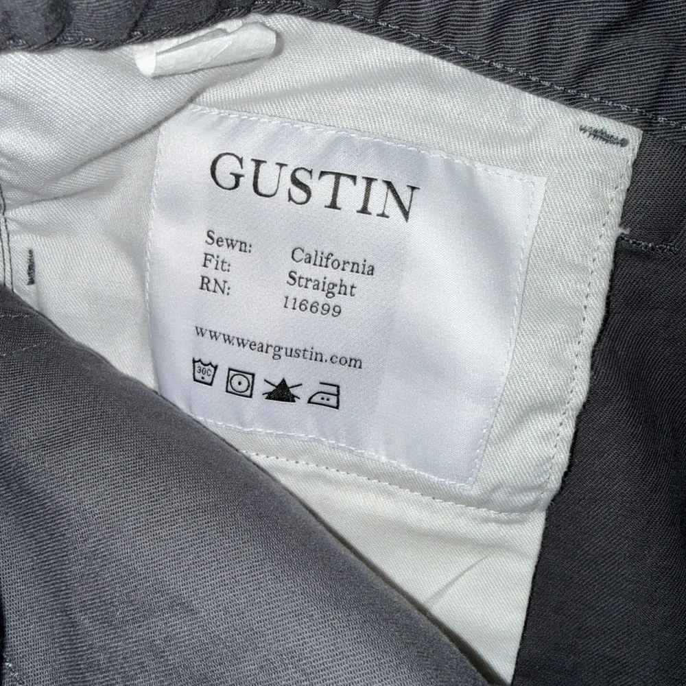 Gustin Caual Pants Button Fly 5 Pocket Size 40  Gray Straight Leg Made USA - Picture 9 of 10